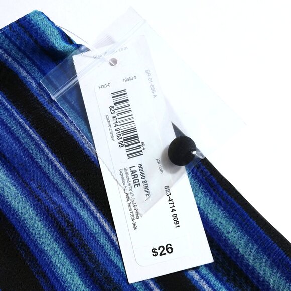 NWT Bisou Bisou Women's Blue/Black Stripe Tank Top Shirt L Large - Picture 9 of 9